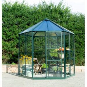 Køb Hera sekskantet drivhus Model 4500 Grønlakeret Glas online billigt tilbud rabat have